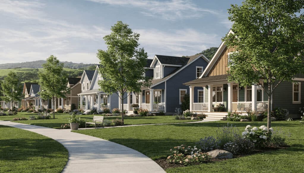Residential neighborhood with flood risk, FEMA flood maps, and flood insurance considerations.